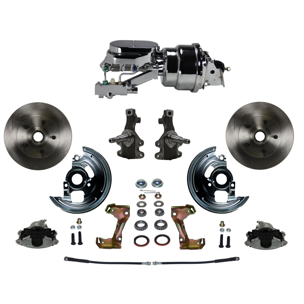 LEED Brakes Power 2" Drop Spindle Kit with Plain Rotors and Zinc Plated Calipers